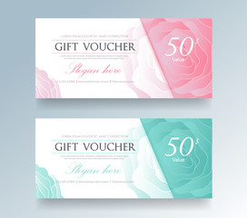 Gift Voucher discount template with luxury pattern.Vector template for gift card premium pattern. Vector illustration.