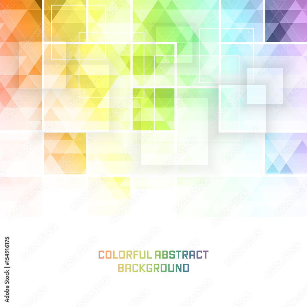 Poster vector background with colorful square mosaic pattern.