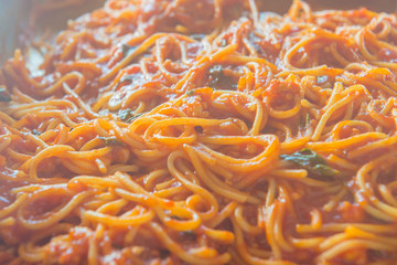 Italian Spaghetti with minced beef and tomato sauce