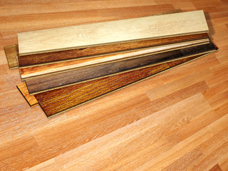 New planks of oak parquet