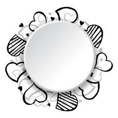 Hand Drawn Frame of Hearts