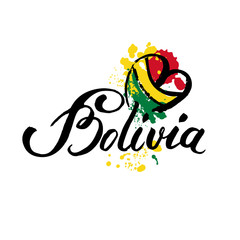 Welcome to Bolivia. Vector welcome card with national flag of Bolivia