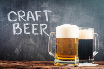 light and dark beer