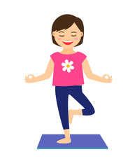 Young girl in yoga pose