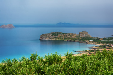 Fototapeta na wymiar Falasarna beach landscape, Crete island, Greece