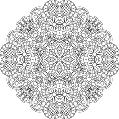 Floral lace style round decorative element