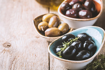 bowls with different kind of olives