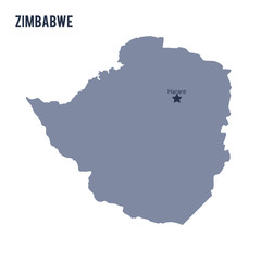 Vector map of Zimbabwe isolated on white background.