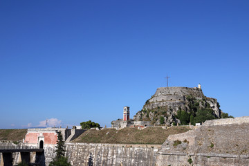 Fototapeta na wymiar Old Corfu fortress landmark Greece