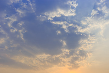 orange sky with cloud in sunset time