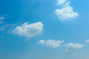 blue sky background with puffy with cloud
