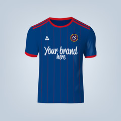 Vector illustration of football t-shirt template