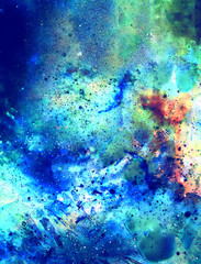Cosmic space and stars, color cosmic abstract background. Winter effect.