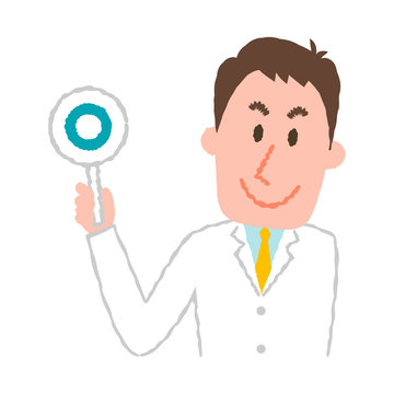 vector illustration of a young male pharmacist