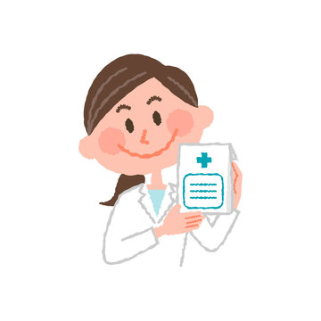 vector illustration of a young female pharmacist