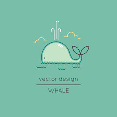 Whale line icon