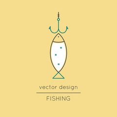 Fish line icon