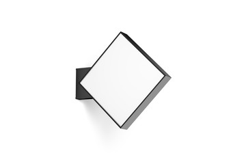 Blank store rhomus signage mockup isolated, 3d rendering. Empty light box design mock up. Clear...