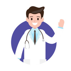 male doctor. avartar , icon vector illustration. professional healthcare diagnosis and medical consultant.