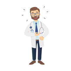 Fototapeta premium Isolated laughing doctor.