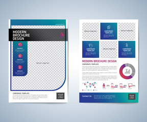 Business brochure flyer design layout template. Business brochure, leaflet, flyer, magazine cover design template vector.layout education annual report A4 size.