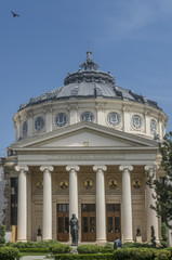 Fototapeta na wymiar The Romanian Athenaeum (Romanian: Ateneul Român) is a concert hall in the center of Bucharest, Romania