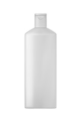Isolated shampoo bottle.