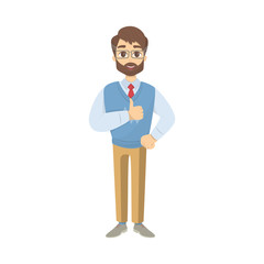 Isolated smiling teacher.