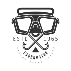Underwater diving sport center established 1965 vintage logo