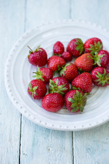 Strawberries on white background