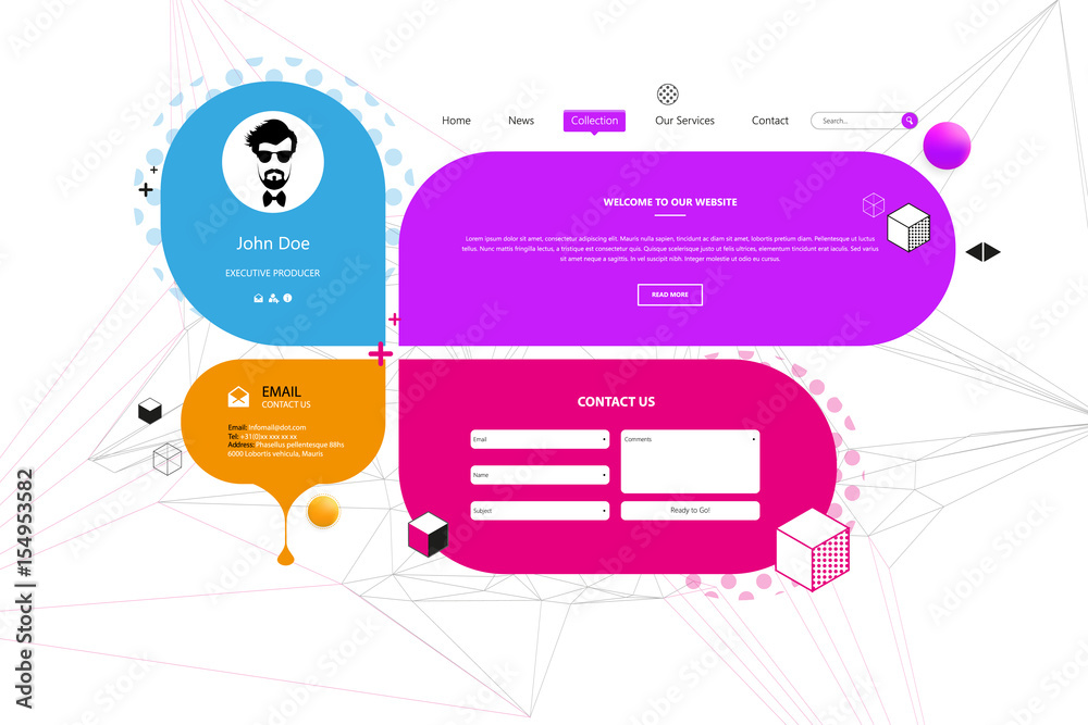 Wall mural colorful abstract user interface vector design.