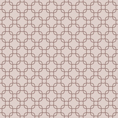 Colored seamless pattern with geometric elements. Brown background