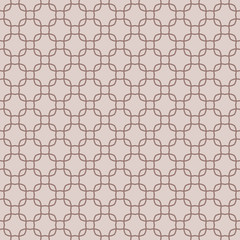 Colored seamless pattern with geometric elements. Brown background