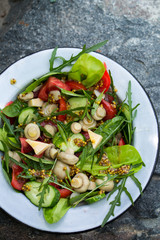 Mushroom salad rustic-style