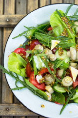 Salad with cheese and mushroom