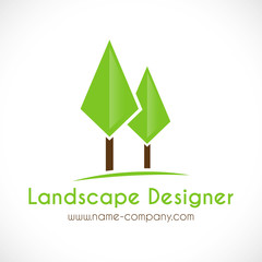 logo paysagiste jardinier arbre 
