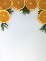 Slice orange frame background isolated