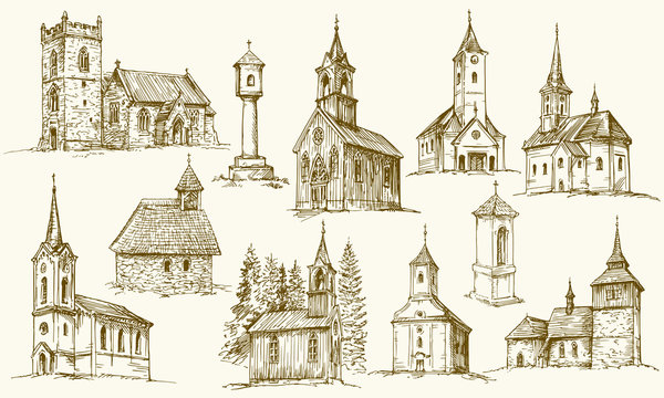 Old Country Church Drawing by Scott Parker - Pixels