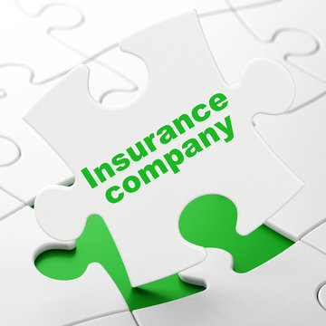 Insurance concept: Insurance Company on puzzle background