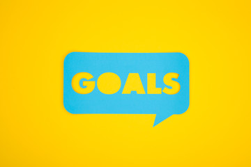 Goals word in blue cloud