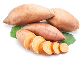 Sweet potato. Isolated on a white background.