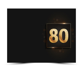 80th anniversary decorated greeting / invitation card template.