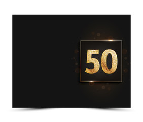 50th anniversary decorated greeting / invitation card template.