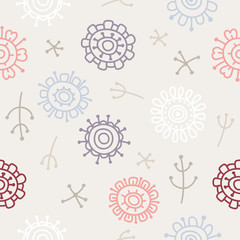 modern abstract floral pattern on beige background