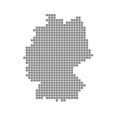 Fototapeta na wymiar Deutschlandkarte aus grauen Punkten