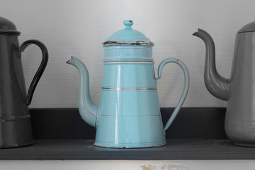 Antique blue kettle