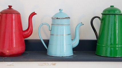 Antique blue kettle