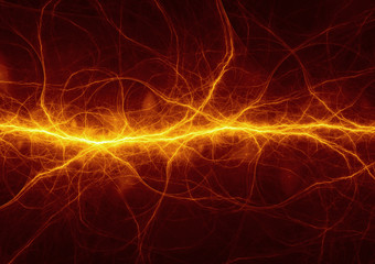Abstract fiery lightning, electric background