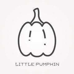 Line icon little pumpkin