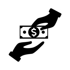 icon hand and money, vector